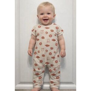 Cat & Jack 2 Pack Beige Printed Pastry Romper For 18 Months